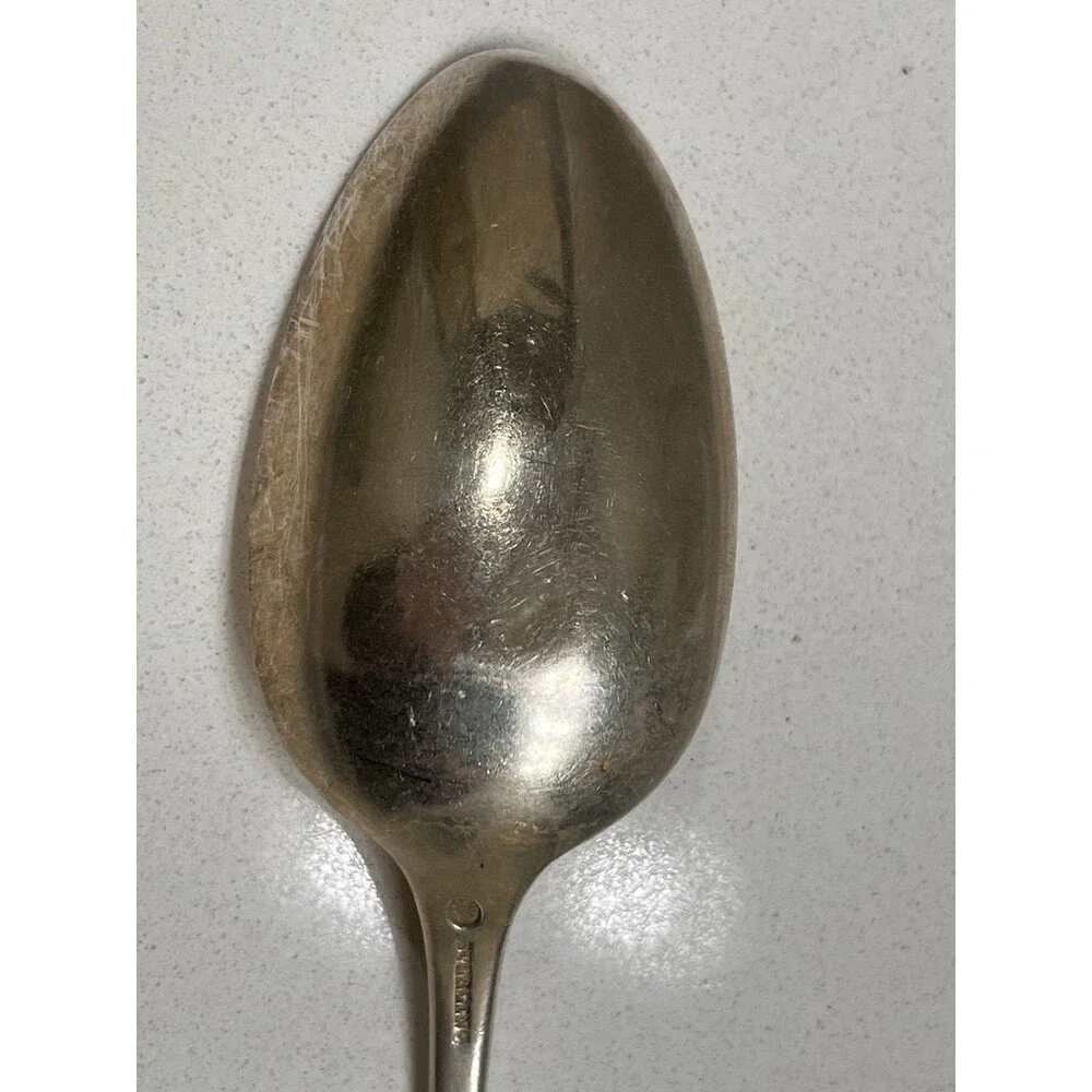 Antique Palmer & Bachelders Coin Silver Large Spoon Boston ~ 7” ~ 40G